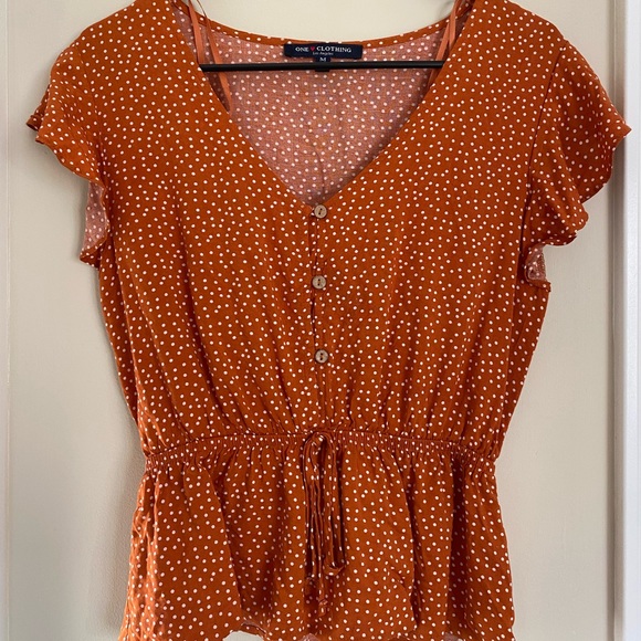 Orange Polkadot Top - Picture 1 of 2